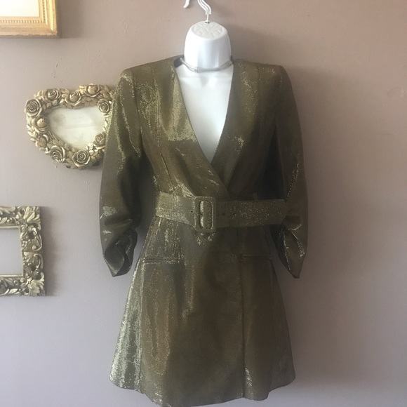 Zara gold blazer dress - Picture 3 of 6